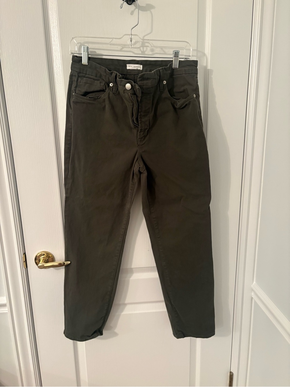 Good American Fern/Olive straight jeans size 14